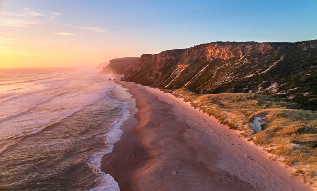 Sun setting over Windy Harbour's Salmon Beach in WA